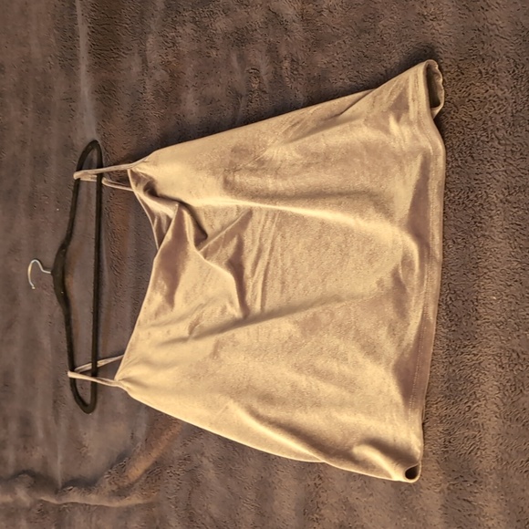 Joe Fresh| NWT Silver Velour Bikini Strap Tank Top Polyester Blend - Picture 5 of 13